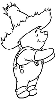 coloriage winnie et son chapeau de paille